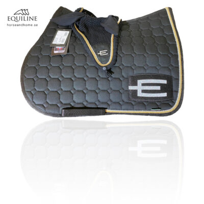 Equiline E-logga schabrak guld/silver passpoal + swarovski