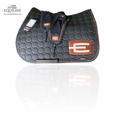 Equiline E-logga schabrak glittersvart/glitterbrons passpoal + swarovski