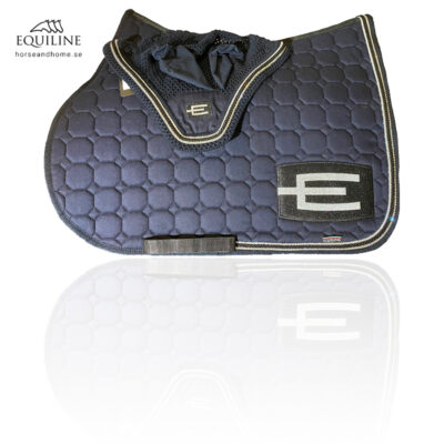 Equiline E-logga schabrak silver/svart passpoal + swarovski