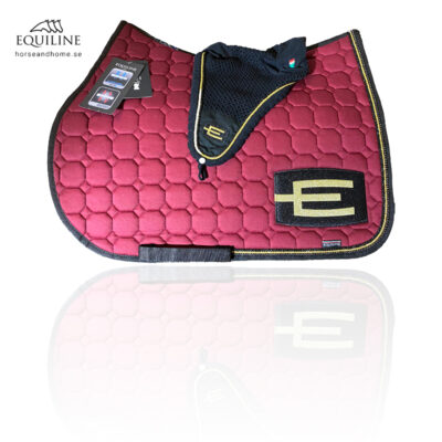 Equiline E-logga schabrak glittersvart/guld passpoal + swarovski