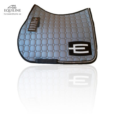 Equiline E-logga schabrak glittersvart/silver passpoal + swarovski