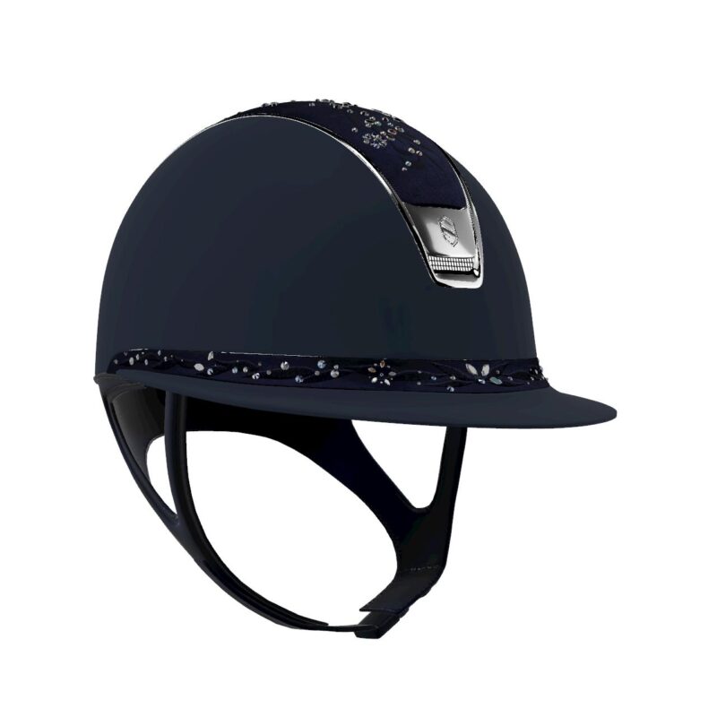 Miss Shield 2.0 shadowmatt med flower swarovski jewelry top/band & silver trim/blazon marin