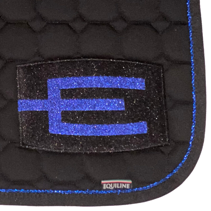Equiline E-logga schabrak svart med glitterblå passpoal - Bild 2