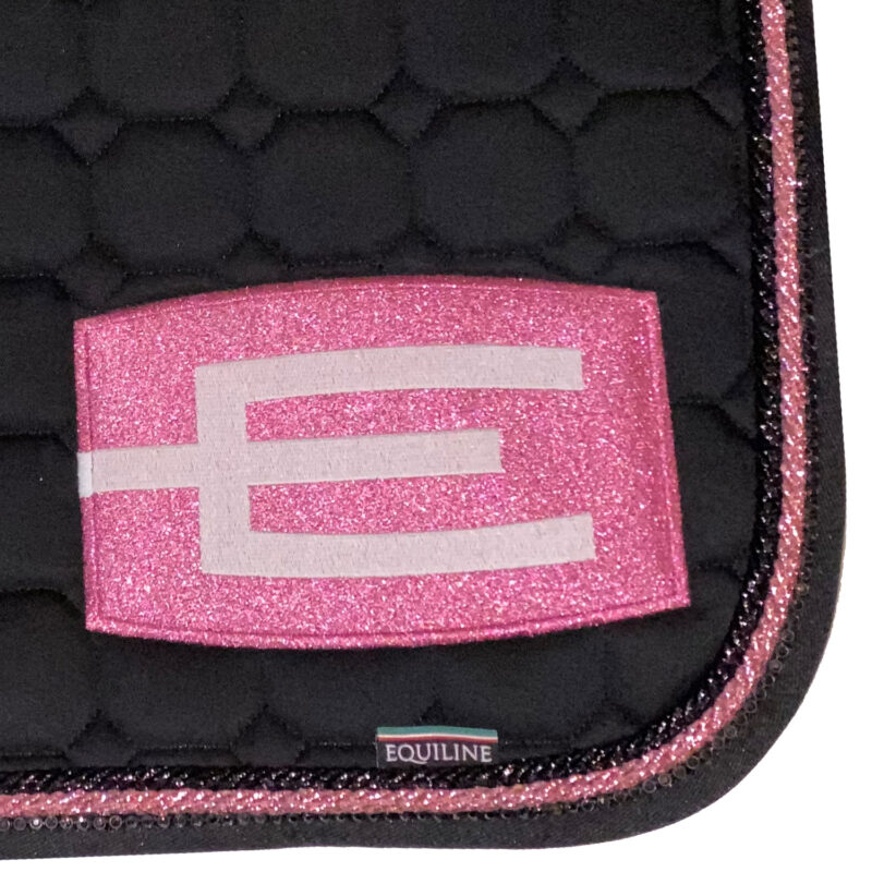 Equiline E-logga schabrak svart med Swarovski/rosa/svart passpoal - Bild 2