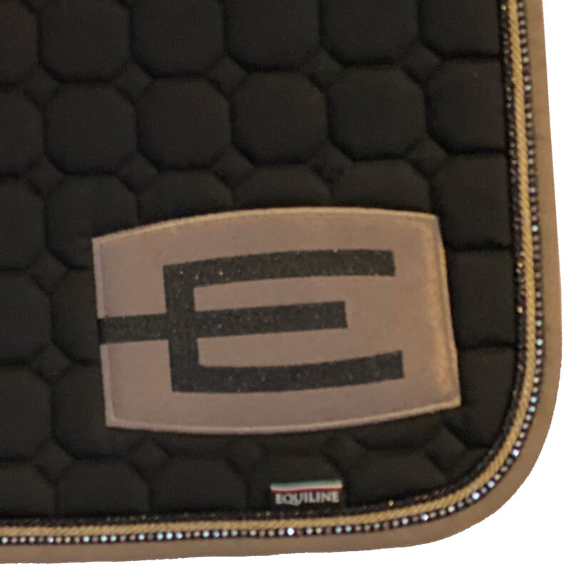 Equiline E-logga schabrak svart med Swarovski/cappuccino/svart passpoal - Bild 2