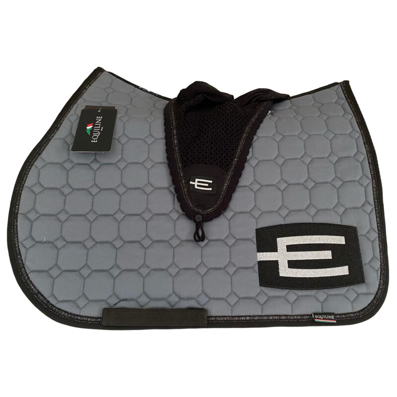 Equiline E-logga schabrak grått med svartglittrig bred passpoal