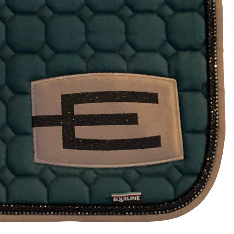 Equiline E-logga schabrak mörkgrön med Swarovski/cappuccino/svart passpoal - Bild 2