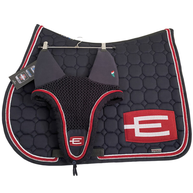 Equiline E-logga schabrak marin med rött och silver