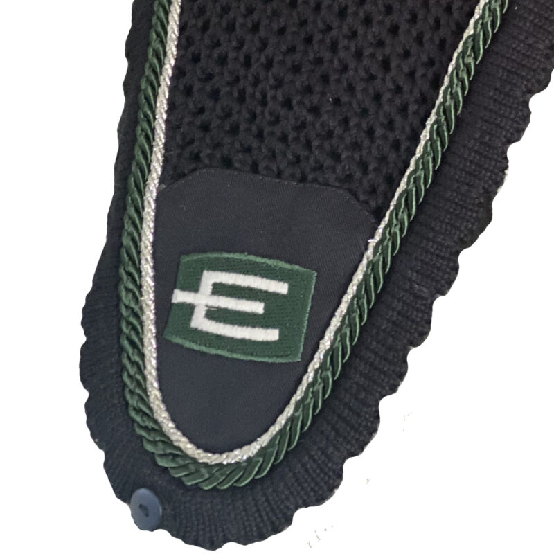 Equiline E-logga Loop svart tävlingshuva grön/silver passpoal - Bild 2