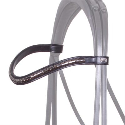 Pannband dressyr Svart gun metal klinker, silver E