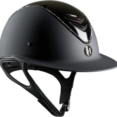 One K MIPS Avancé Lux Ridhjälm - glossy top, black swarovski