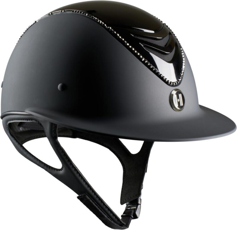 One K MIPS Avancé Lux Ridhjälm - glossy top, black swarovski